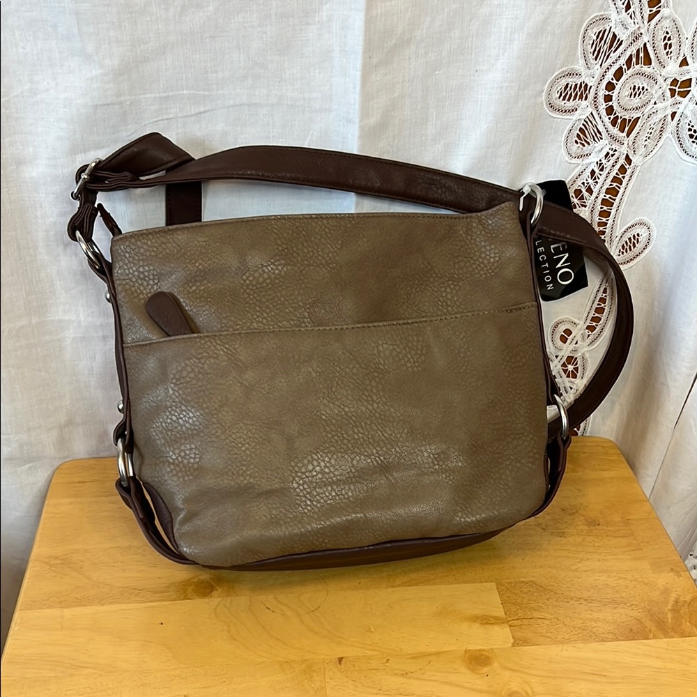 Bueno Brown Tan Vegan Leather Shoulder Bag NWT
